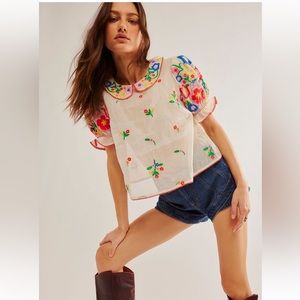 Free People Flowers Of Love Top